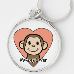 Chaveiro Clipart de desenho animado fofo macaco sorrindo am