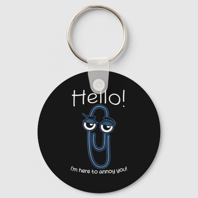 Chaveiro Clippy Paper Clip Funny Meme Page Note Sarcastic  (Frente)