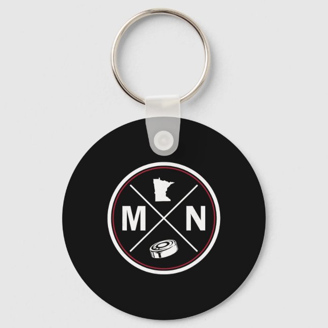 Chaveiro Clique Minnesota Hockey Mn Esquema  (Frente)