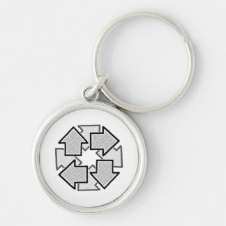 Chaveiro Clockwise Arrows Minimal Geometric White Variant 1