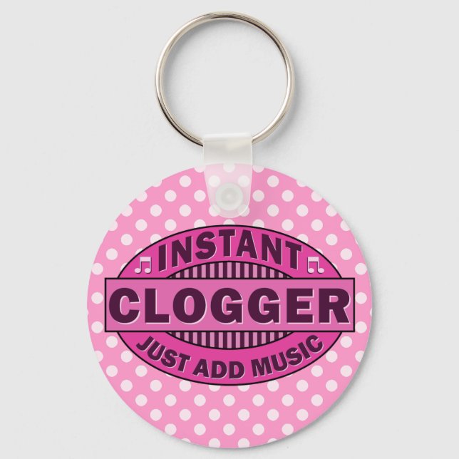 Chaveiro Clogger Instantâneo Apenas Adicione Música Rosa (Frente)