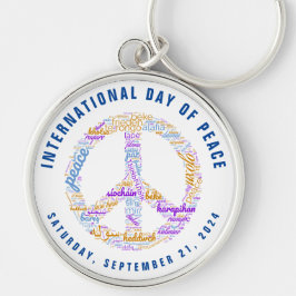 Chaveiro Cloud mundial de sinais de paz no Dia Mundial da P
