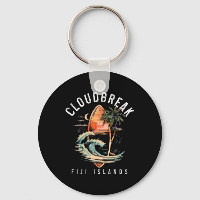 Chaveiro Cloudbreak Ilhas Fiji Surf Vintage Surfe Surfando (Frente)