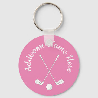 Chaveiro Clube Branca de Golfe Monograma, Cor-de-rosa, Dama