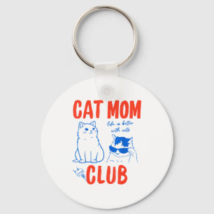 Chaveiro Clube da Mamãe Gata Retro - Meme Engraçado de Gata