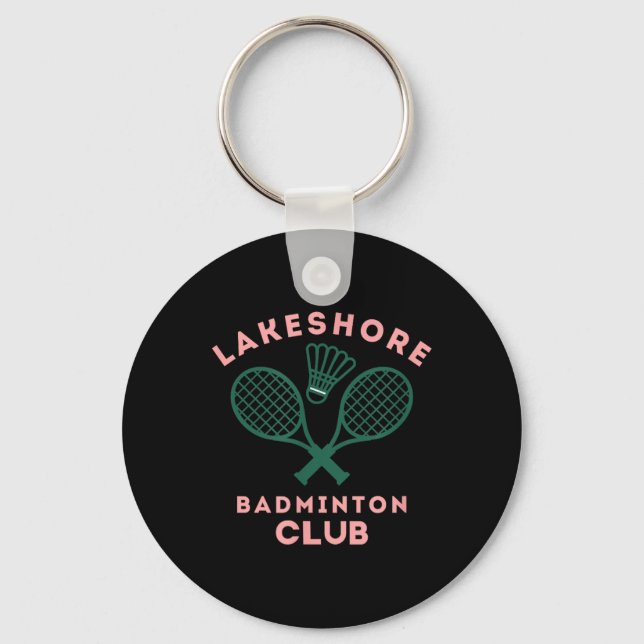 Chaveiro Clube de Badminton de Beira de Lago Préppy Gráfico (Frente)