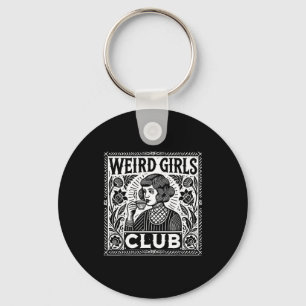 Chaveiro Clube de Garotas Estranhas Linocut Vintage Retrove