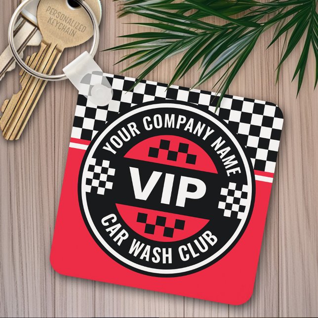 Chaveiro Clube de Lava-Automóvel - Recompensas de Sinalizad (Personalized keychain - add a logo)