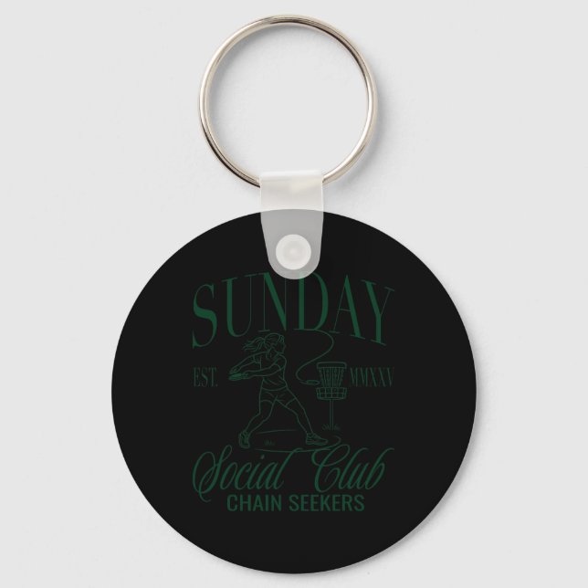 Chaveiro Clube de Meninas de Domingo de Golfe de Disco Corr (Frente)