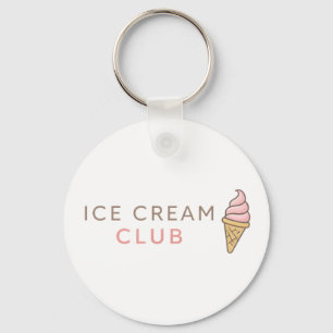 Chaveiro Clube de Sorvete Tipografia Pastel Fofa