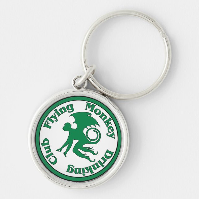 Chaveiro Clube do bebendo do macaco do vôo (Frente)