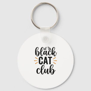 Chaveiro Clube do Gato Preto Design Vector para Amantes de
