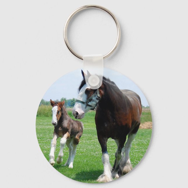 Chaveiro Clydesdale e Filly (Frente)