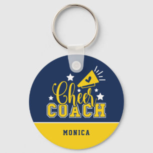 Chaveiro Coach Branco Personalizado Azul e Amarelo