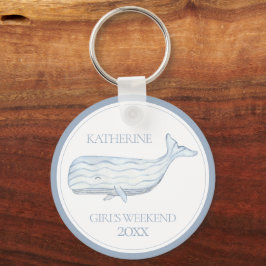 Chaveiro Coaster Watercolor Blue Whale Personalizado