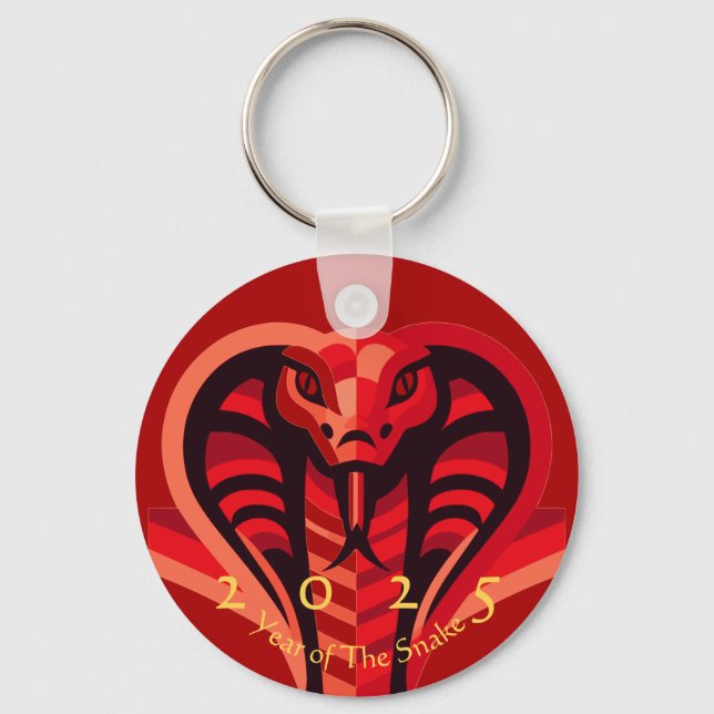 Chaveiro Cobra de ano novo chinês moderno 2025 BRK02 (Frente)