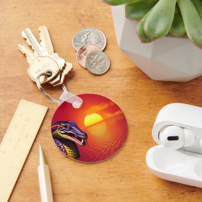 Chaveiro Cobra de Cobra com escalas violentas, púrpura e am (Mesa)