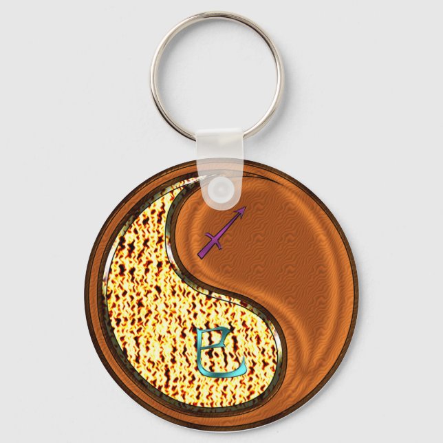 Chaveiro Cobra de Sagitário e Madeira (Verso)