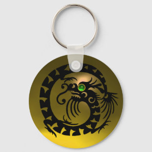 Chaveiro COBRA DRAGON,preto,esmeralda verde,topaz amarelo