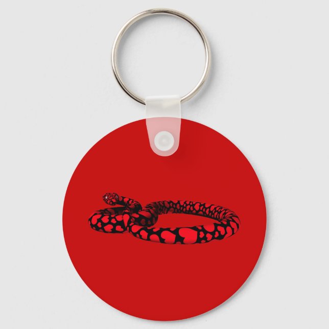 Chaveiro Cobra vermelho com coração (Frente)