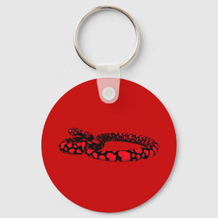 Chaveiro Cobra vermelho com corações