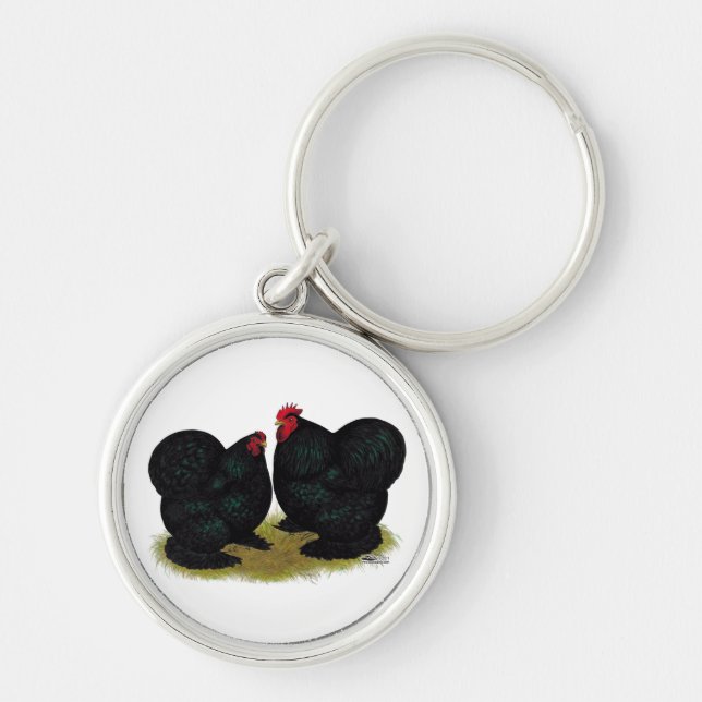 Chaveiro Cochins Black Bantam Pair (Frente)