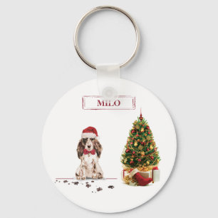 Chaveiro Cocker Spaniel Marrom Cachorro Natal Divertido com
