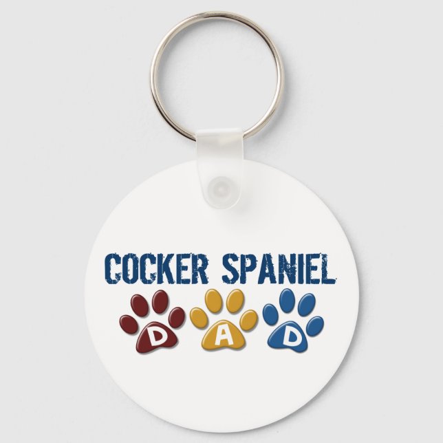 Chaveiro COCKER SPANIEL Pai Paw Print 1 (Frente)