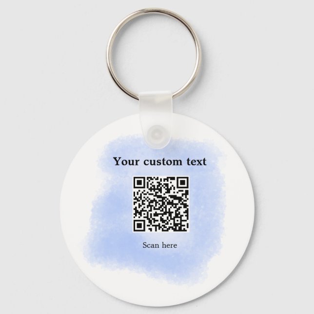 Chaveiro código de verificação QR de cor aquática azul adic (Frente)