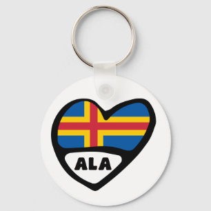 Chaveiro Código do País das Ilhas Åland Sinalizador Heart K