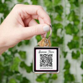 Chaveiro Código QR com letra cursiva de script