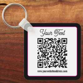 Chaveiro Código QR com letra cursiva de script