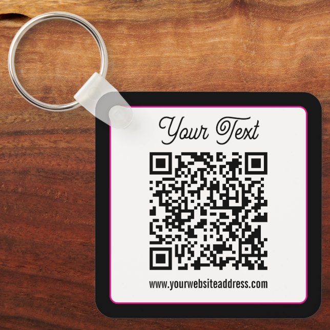 Chaveiro Código QR com letra cursiva de script (Frente)