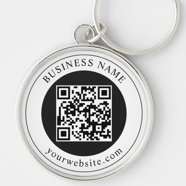 Chaveiro Código QR com Nome da Empresa Editável (Frente)
