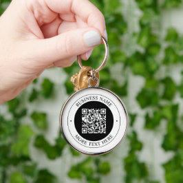 Chaveiro Código QR com Nome da Empresa Texto Circular Editá