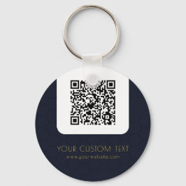 Chaveiro Código QR com texto personalizado marinho azul ele