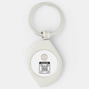 Chaveiro Código QR de Logotipo Simples Empresarial Branco