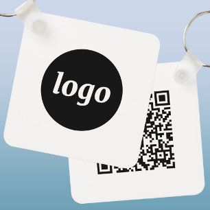 Chaveiro Código QR de Logotipo Simples Negócios