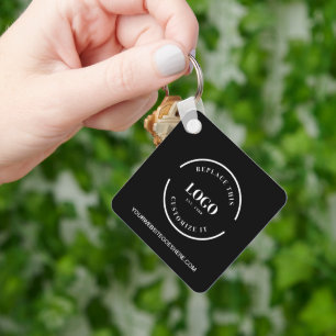 Chaveiro Código QR de logotipo simples preto e branco para