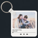 Chaveiro Código QR de Música Favorito da Placa de Fotografi<br><div class="desc">Casal Fotografia Música Plaque Favorito Música QR Code Chaveiro</div>