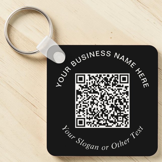 Chaveiro Código QR de Negócios Preto Promocional (Business QR Code Black Promotional Keychain)
