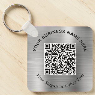 Chaveiro Código QR de Negócios Promo Prata