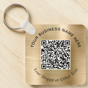 Chaveiro Código QR de Negócios Promocional Ouro