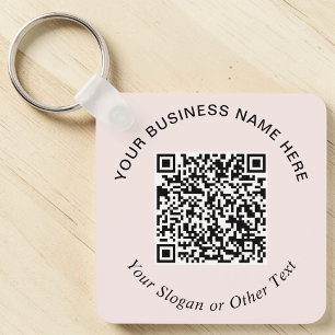 Chaveiro Código QR de Negócios Rosa Promocional