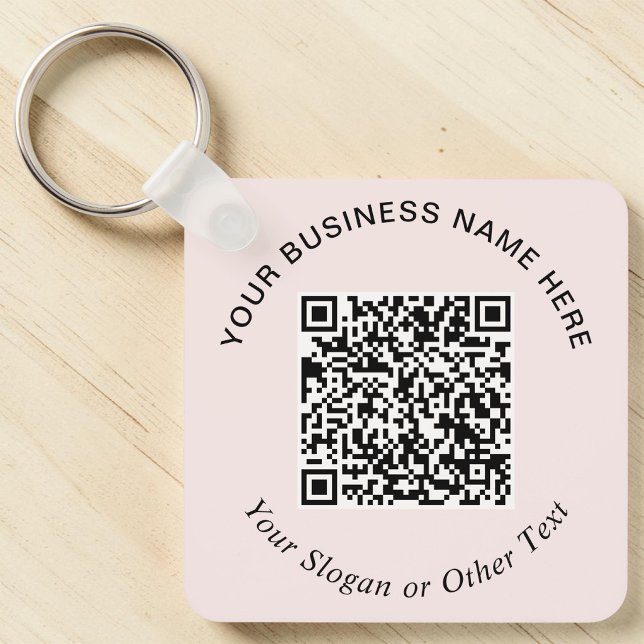 Chaveiro Código QR de Negócios Rosa Promocional (Business QR Code Pink Promotional Keychain)