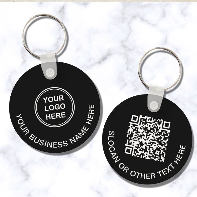 Chaveiro Código QR de Promoção Preto Logo Moderno (Criador carregado)