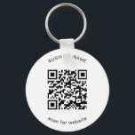 Chaveiro Código QR de Promocional de negócios simples<br><div class="desc">Chaveiro personalizado com o seu código QR com o seu nome comercial acima e a sua mensagem abaixo. Esses chaveiros simples fazem itens de promocional de excelente para dar a clientes, funcionários ou como pancada em shows e eventos comerciais. Divirta-se com seu marketing e publicidade. Esses Chaveiros de código QR...</div>