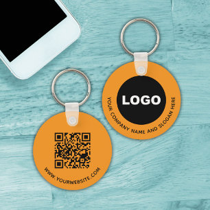 Chaveiro Código QR de Varredura do Logotipo Laranja Promoci