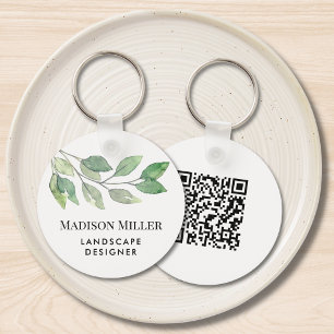 Chaveiro Código QR do Designer de Paisagem com Vegetação em
