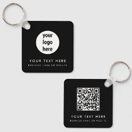 Chaveiro Código QR do Logotipo Empresarial Minimalista Pret
